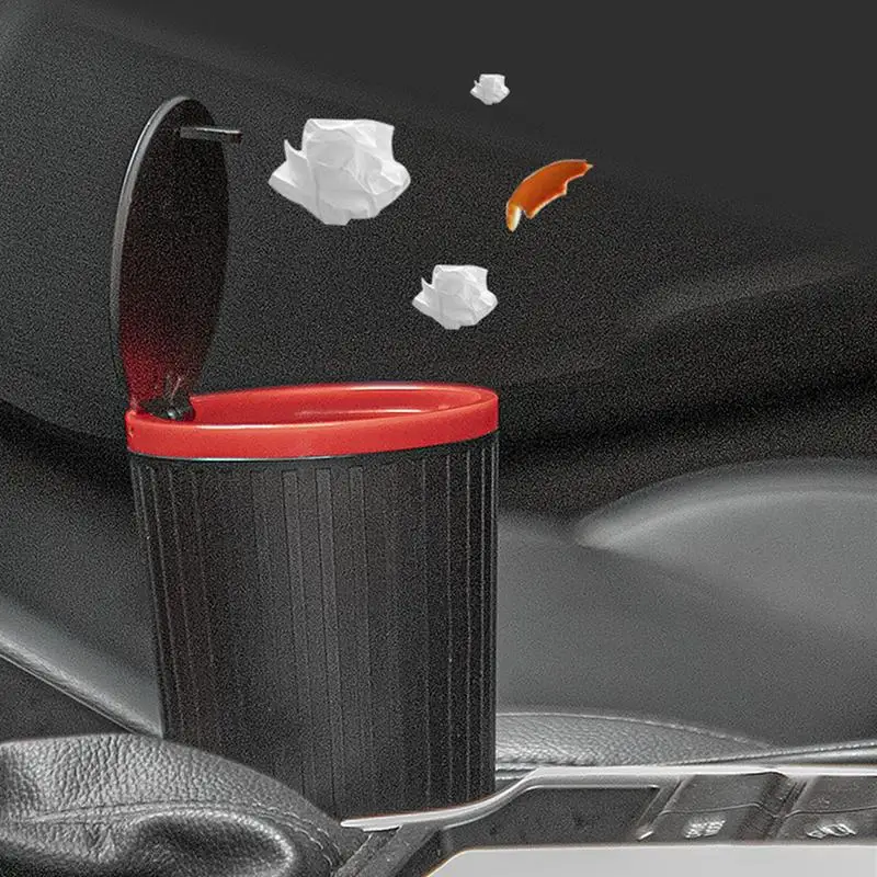 Car Trash Can Car Cup Trash Can with Lid Portable Mini Bin