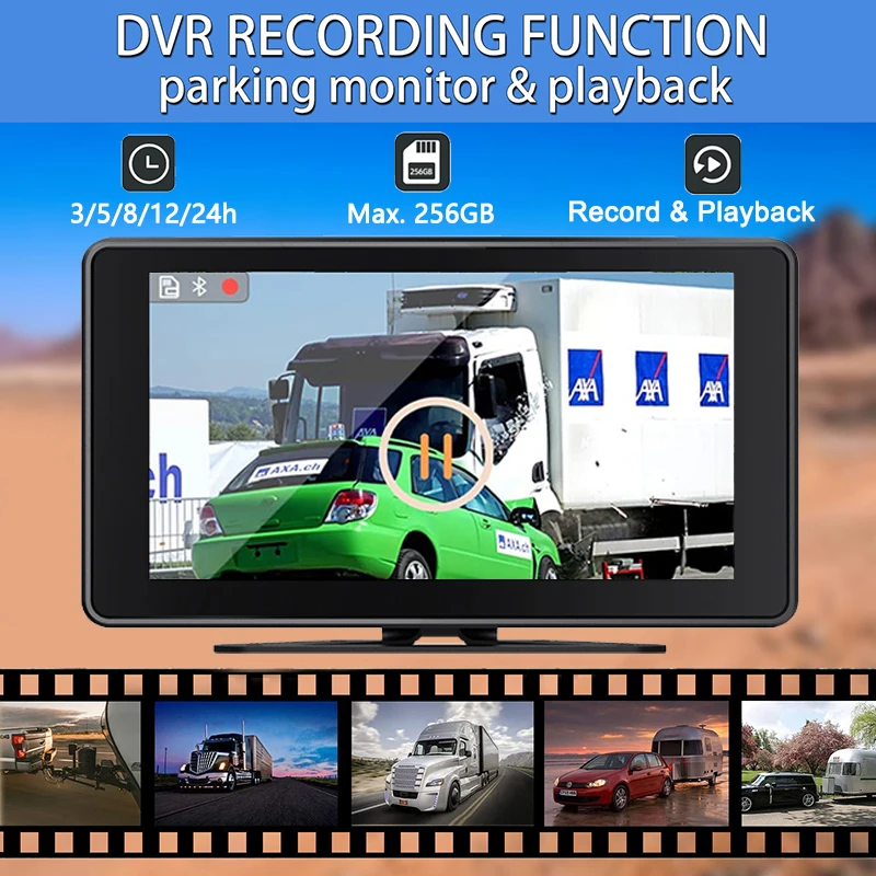10.1 Inch 4CH Touch Screen Vehicle DVR Truck/RV/Bus AHD 1080P Camera Night Vision Monitor System Kit Reversing Parking Recorder 6