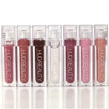 Huda Beauty Faux Filler Shiny Non-Sticky Lip Gloss Hydrating Crystal Clear Lip Oil Plumping Moisturizing Tinted Lipstick Makeup