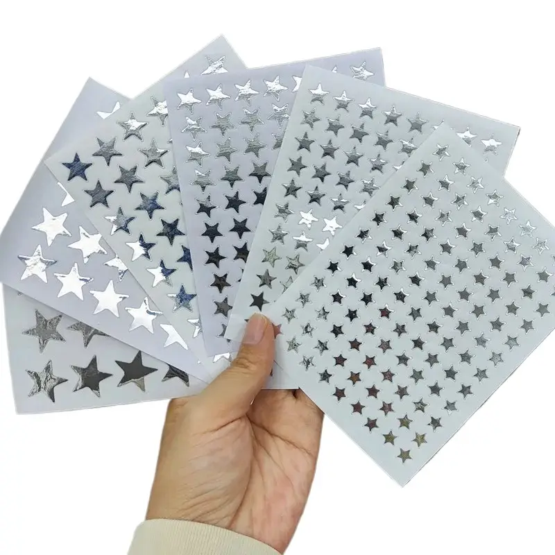 10 Sheets/Pack Silver Five Pointed Star Stickers Encourage and Reward Stickers for Primary School Students Pray Stickers - Image 4