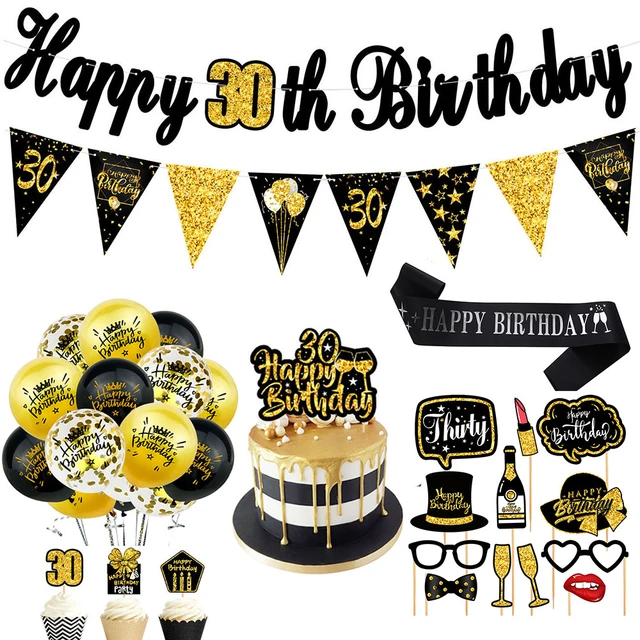 Gold - Black Adult Party Happy Birthday Decoration with Fairy Light and Arc  Garland Kit for 18th, 21st, 30th, 40th, 50th, 60th Party Decoration - Party  Propz: Online Party Supply And Birthday