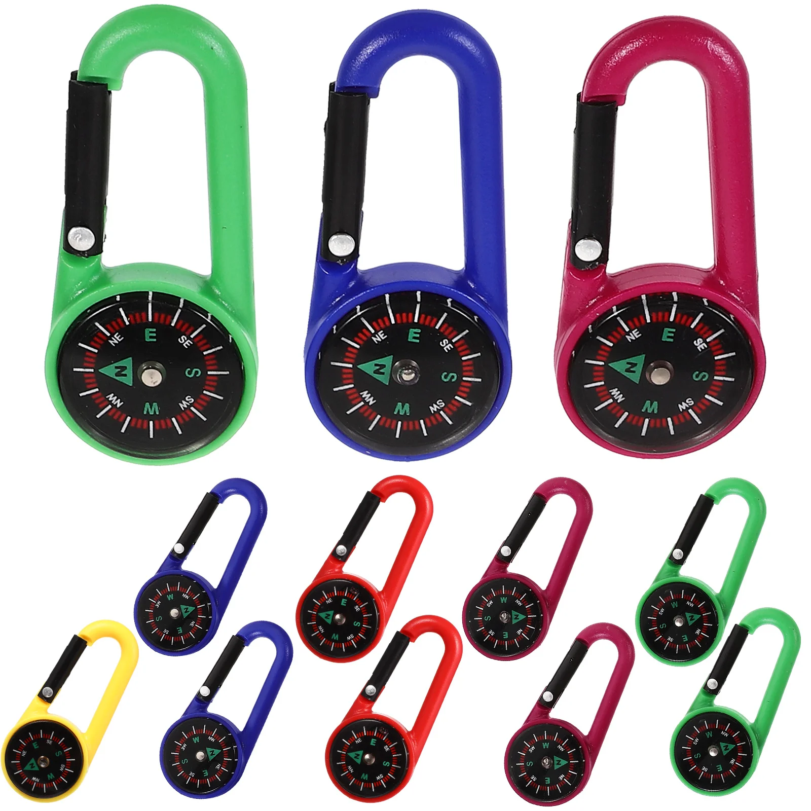 

Carabiner Clip Keychain Tree Climbing Gear Compass Aluminum Alloy Camping Travel