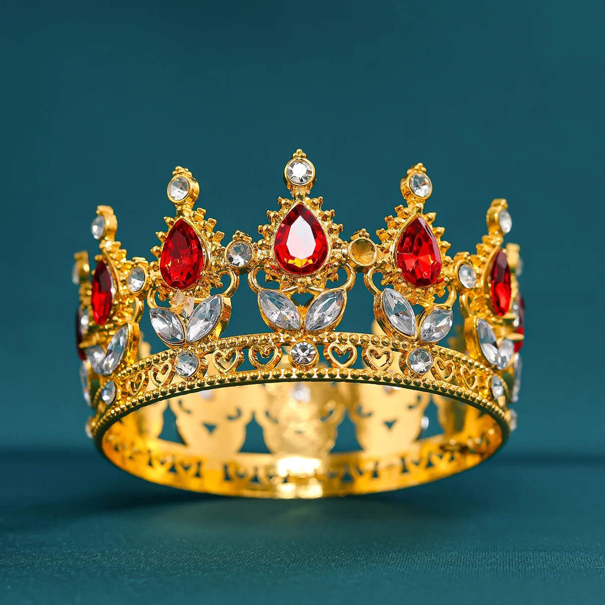 Tiara Di Compleanno Per Donna Con Strass AB E Fiori - Diadema Regina Con Fascia, Corona Per Compleanno, Matrimonio E Feste, Diametro 12,7cm