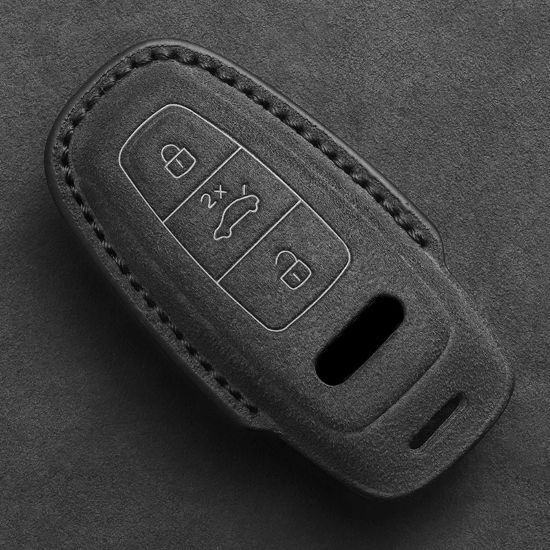 Leather Car Key Case Fob for Audi A6 A4 A5 A7 A8 C8 Q8 8S 8W Q7 B9 4M S5 S4 S7 D5 TT TTS TFSI E-Tron