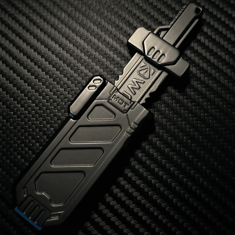 EDC Splitting Sword Fidget Sword Sheath Magnetic Ejection Pushing Card Decompression Metal Push Slider Anxiety Stress Relief Toy