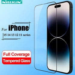 Nillkin-Protecteurs d'écran à couverture complète pour iPhone, Verre guatémaltèque, 2.5D, 15 Pro Max, 14, 13, 12, 11, 14 Plus, 13 Mini