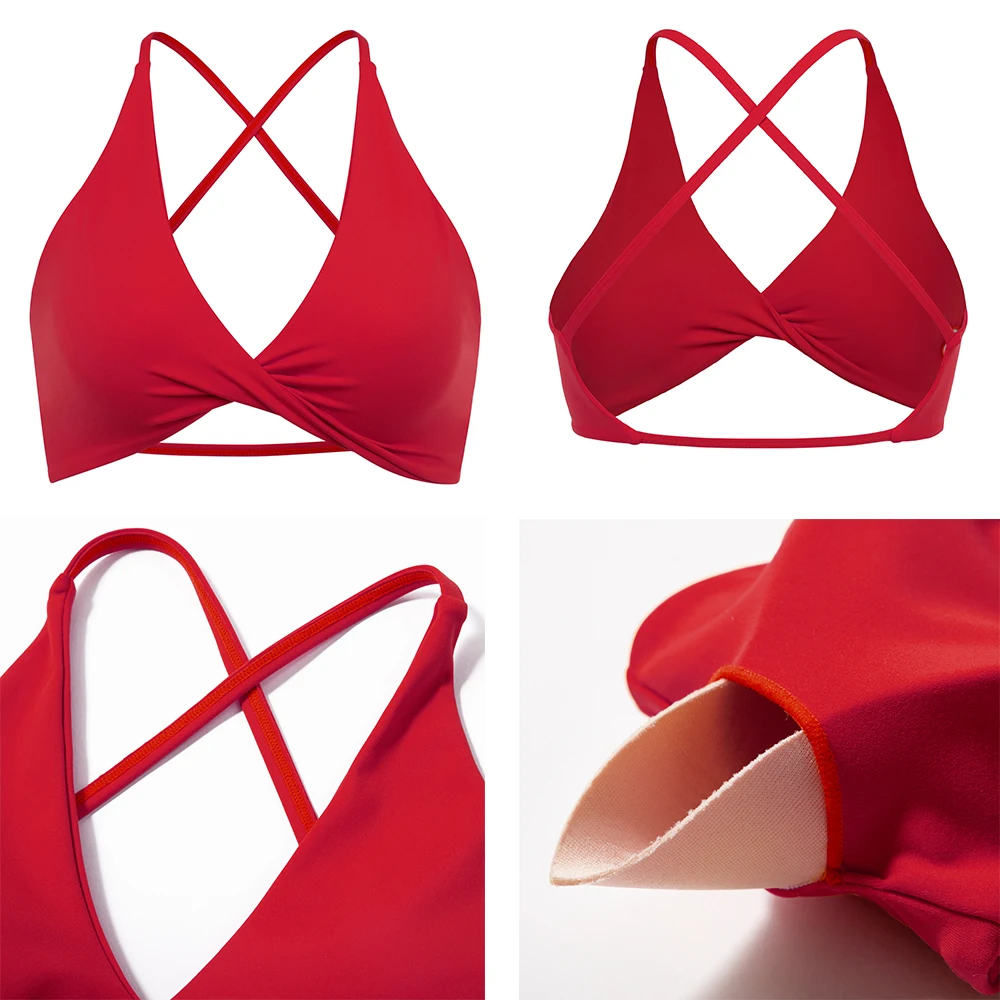 Gym Sport Bra Anti-sweat Breathable Yoga Shockproof Crop Top Fitness Top Push up Workout Women sports bra