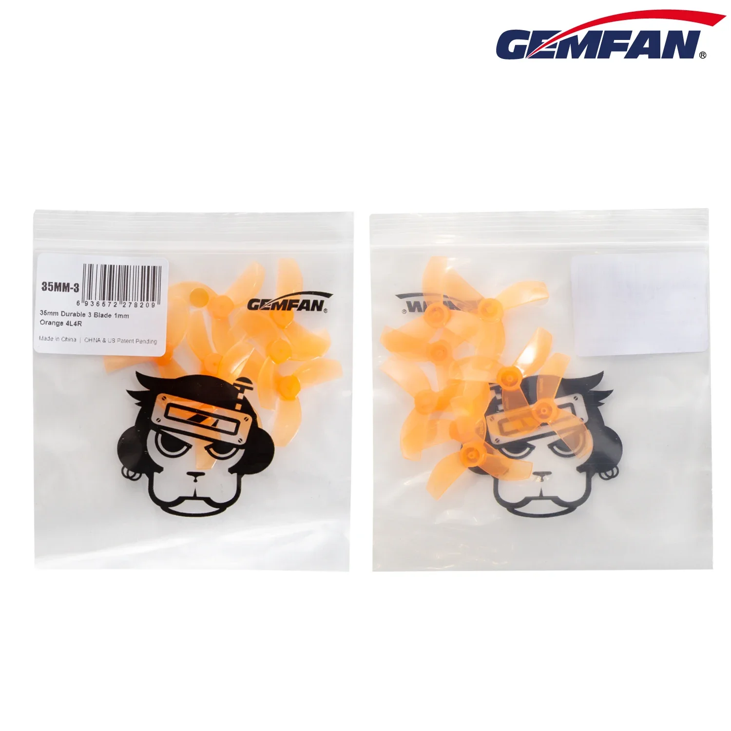 12Pairs(12CW+12CCW) Gemfan 35mm-3 35mm 3-Blade PC Micro Propeller 1.0mm for RC FPV Freestyle Tinywhoop Drones 08028 Motors