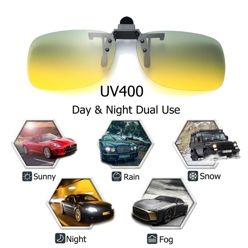 Car Driver Googles Day Night Vison Polarized Driving Clip on Sunglasses Lens Antiglare Flip up Lens Sun Glasses,polarized sunglasses,driving glasses,anti glare sunglasses