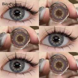Bio - Essence Radiant Blue Contact Lenses - Enhance Your Natural Eye Color with Stunning Hues (Blue Gray)