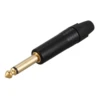 Gold Plating 10Pcs Plug Mono Professional 2 Pole 6.35 Mm 6.5Mm Stereo Jack Plug Neutrik 6.35Mm Jack Black 4