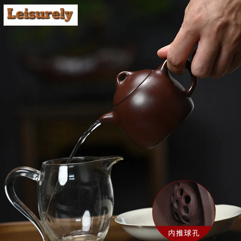 230ml Retro Yixing Purple Clay Teapots Handmade Qin Quan Pot Raw Ore Purple Mud Kettle Chinese Zisha Tea Set For Tea Supplies