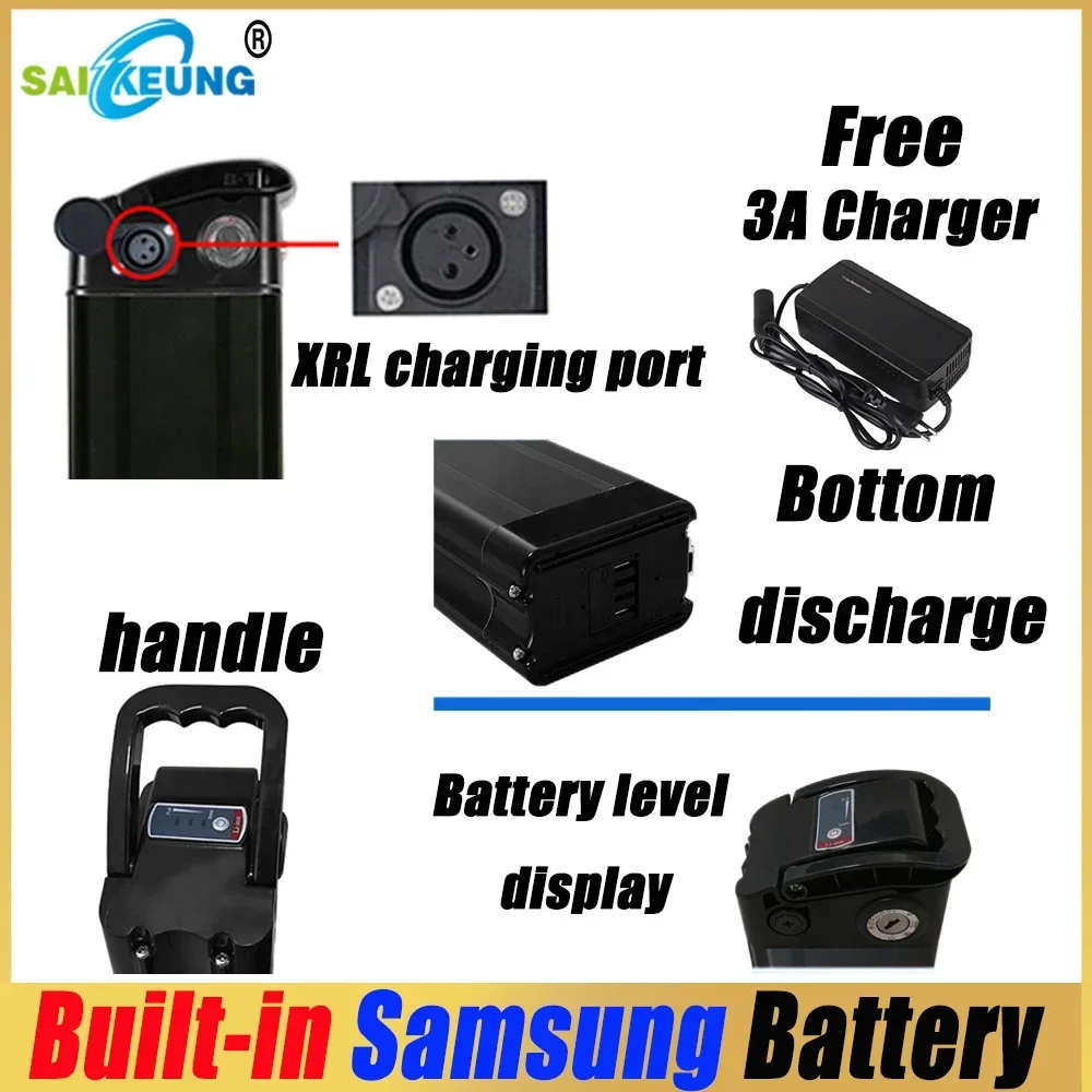 36v48v 52v60v72v SilverFish Lithium Bike Battery 48 Volt Batterie V&eacute;lo 36v 13 Ah Duotts S26 Battery 20 30ah 40 50ah 60ah