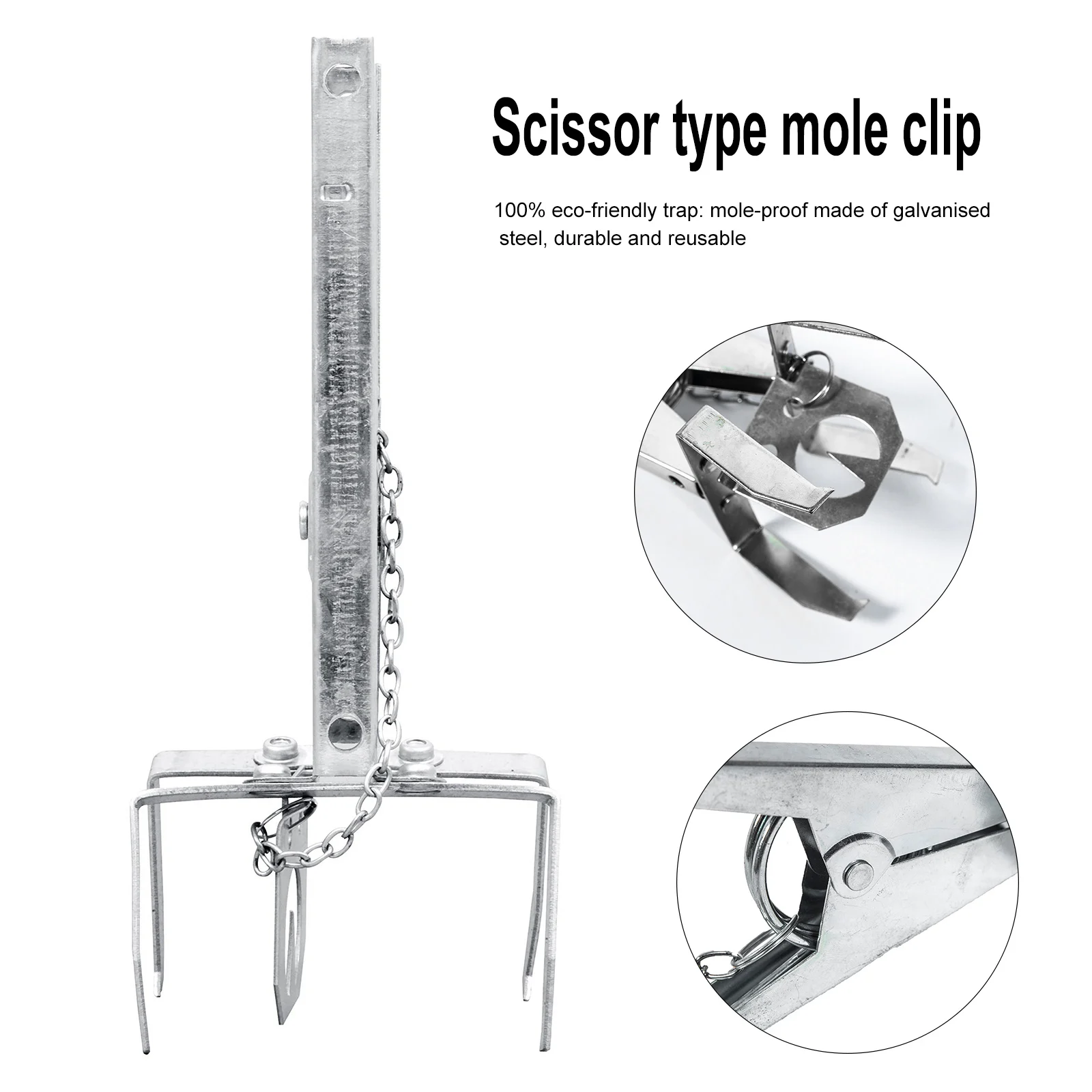 1-5PCS Mole Eliminator Trap Alvanized Steel Pest Mole Trap Outdoor Scissor Clip Professional Pest