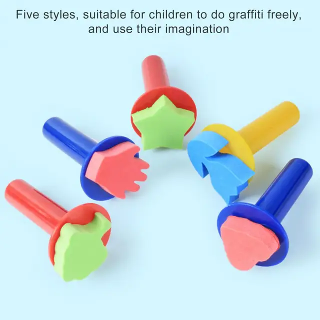 5Pcs Painting Stamps Good Quality Various Styles Exquisite Sponge Seal Drawing Toys for Students  Stamp Brushes  Sponge Seals 6