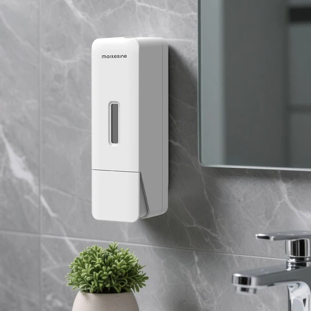 ขวดจ่ายของเหลวแบบกดติดผนังสำหรับแชมพู เจลอาบน้ำ โลชั่น และสบู่เหลว กันน้ำ 1