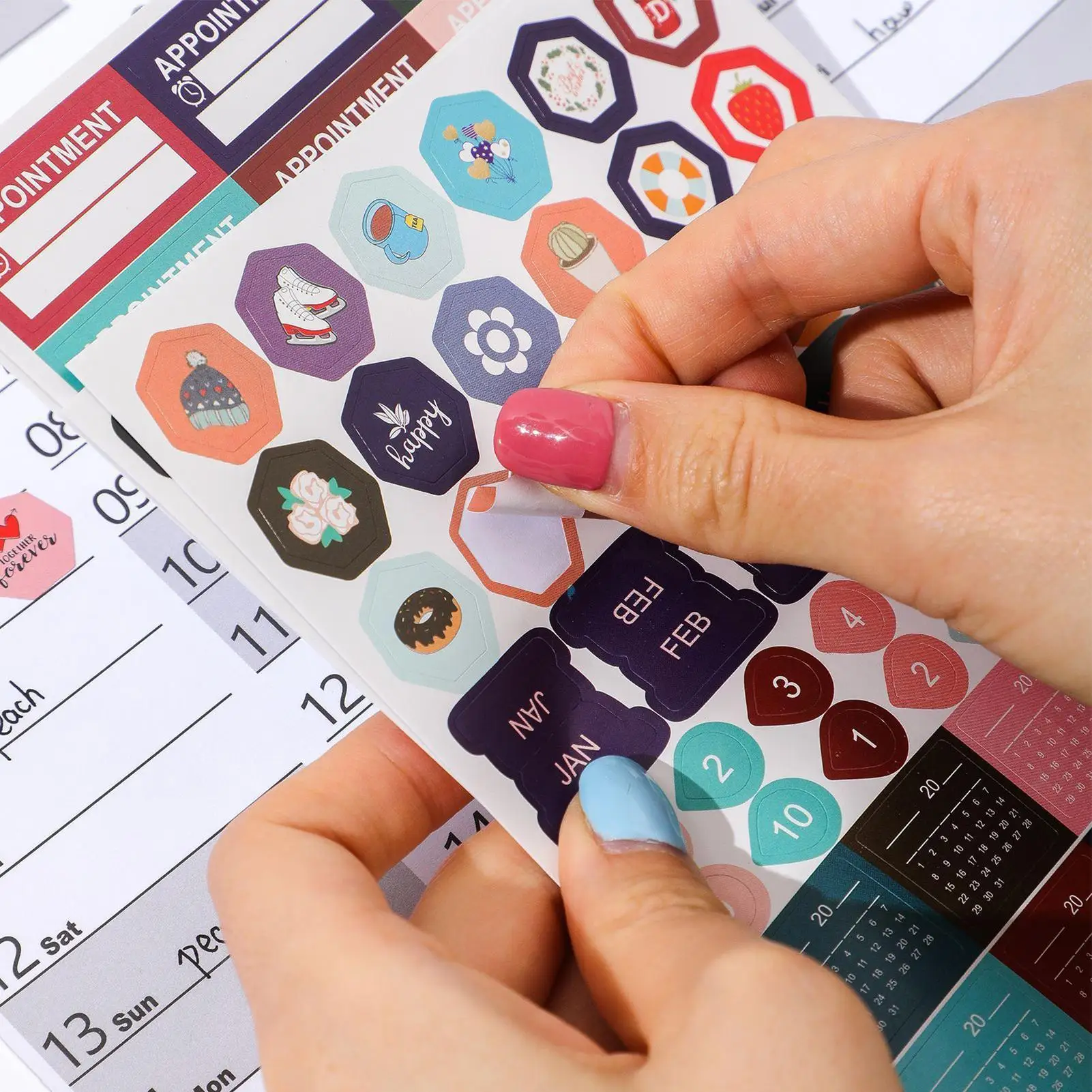 2026 Decorative Wall Calendar with Stickers for Home, Office, or School Planning