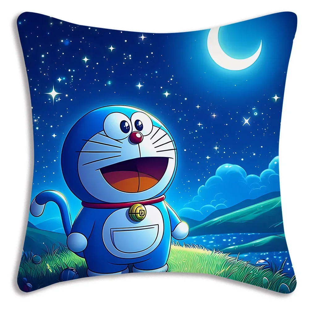 Anime For D-Doraemons Kawaii Pillow Covers Cartoon Sofa Decorative Home Double-sided Printing Short Plush Cute Cushion Cover