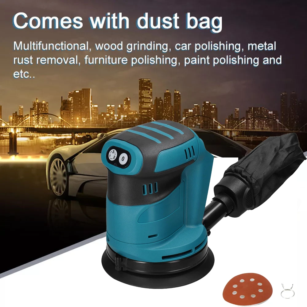 

Cordless Orbital Sander Electric Car Polisher Multifunctional Wood Metal Waxing Polishing Grinding Sanding Machine