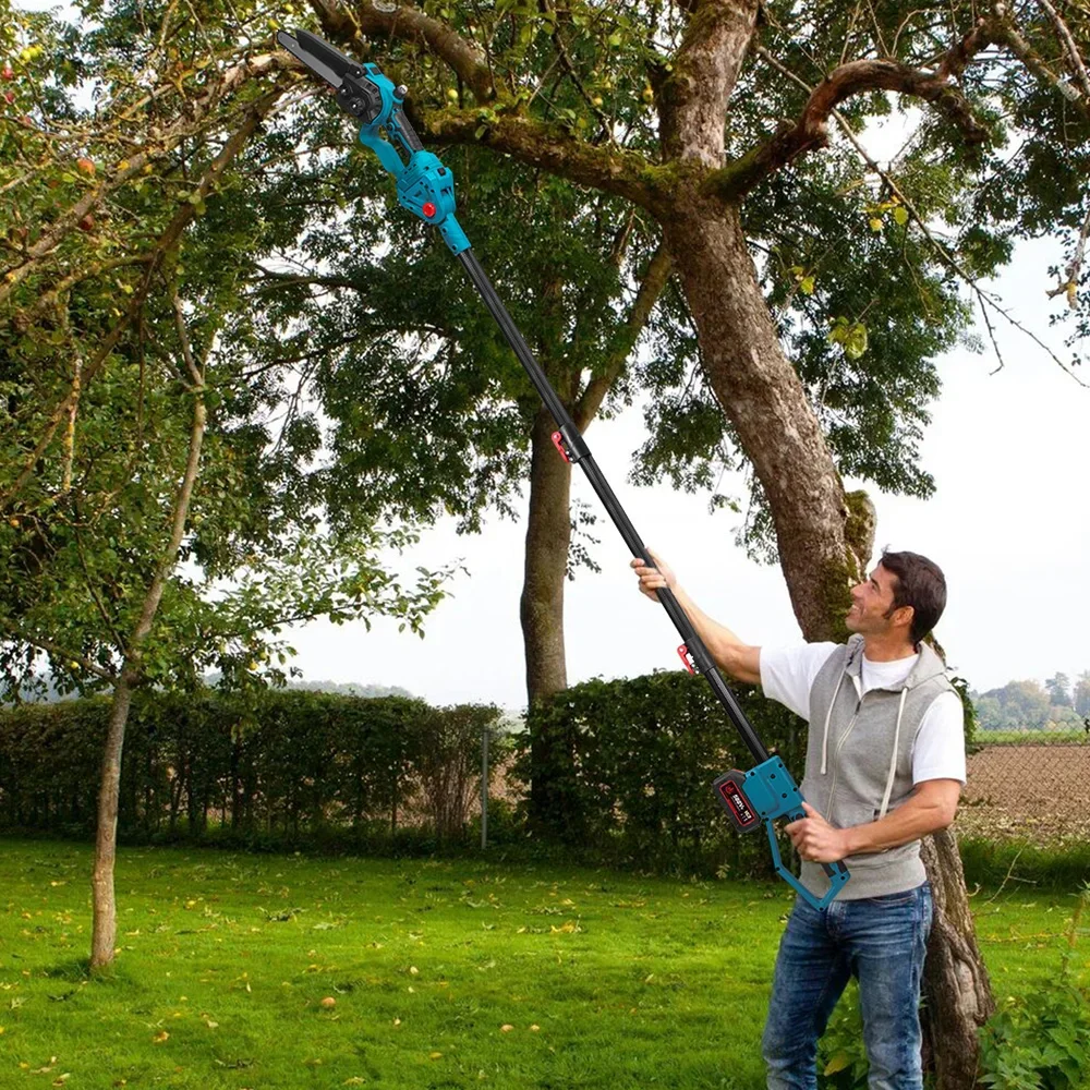 Brushless 8Inch Telescoping Pole Electric Chainsaw Oil Device High Branch Saw Garden Pruning Power Tool For Makita Battery Pin
