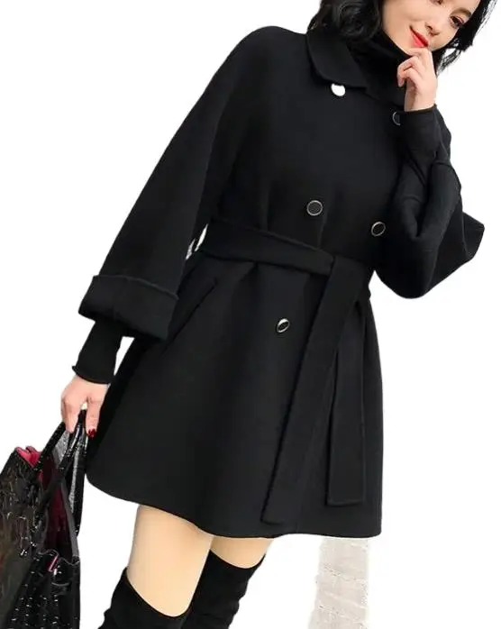 

2023 Women's Clothing Double-sided cashmere coat slim woolen coat Autumn Winter New 6