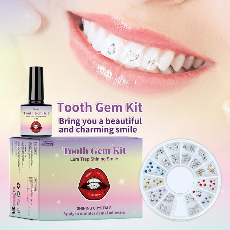 DIY Teeth Gems Kit With Glues And Light Teeth Anti-drop