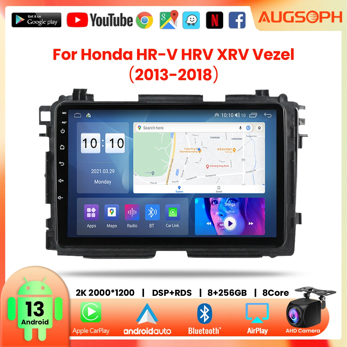 

Android 13 Car Radio for Honda HR-V HRV XRV Vezel 2013-2018, 2K Multimedia Player with 4G Car Carplay & 2Din GPS Navigation