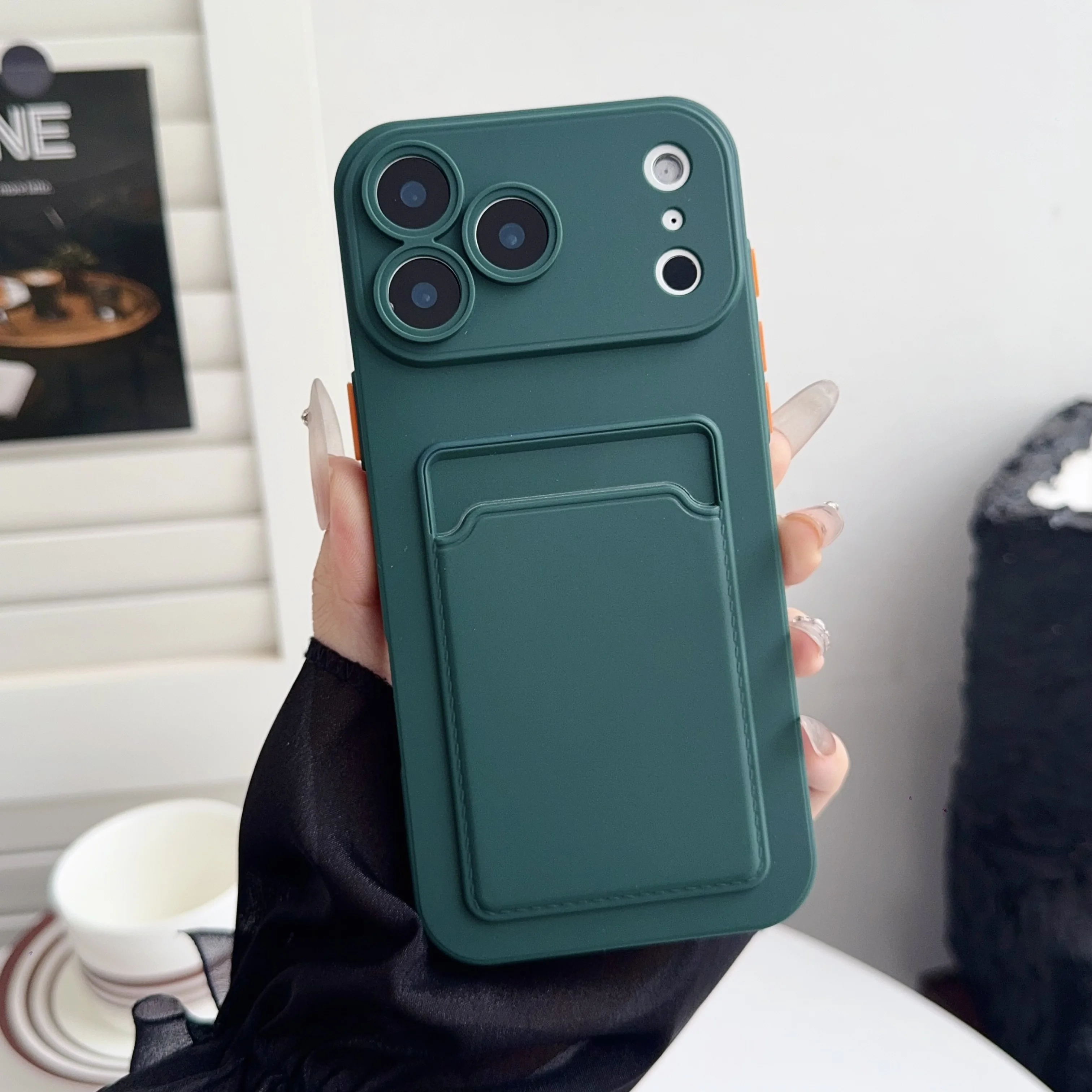 Luxury Soft Silicone Wallet Card Holder Phone Case with Slot Bag
