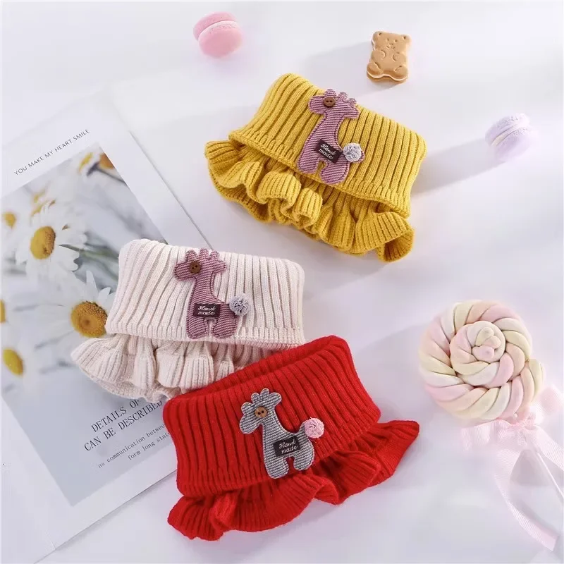 Kids Scarf Winter Baby Scarf Boys Girls Cartoon Animals Scarves Plush Autumn Kids Warm O-Ring Knitting Collar Children Thicken Neckerchief