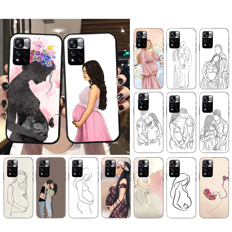 

Pregnent Lady Husband Wife Art Phone Case For Xiaomi Redmi Note 12 Pro 11S 11 10 9 Pro 10S Note 12R 12S 12 ProPlus Redmi 10 12