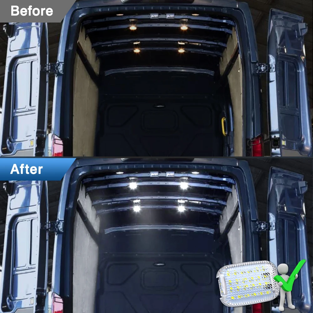 2x LED Interni Ford Transit MK8 - Luce Cupola Carico Bianco 6000K, Canbus Senza Errori - Foto 13