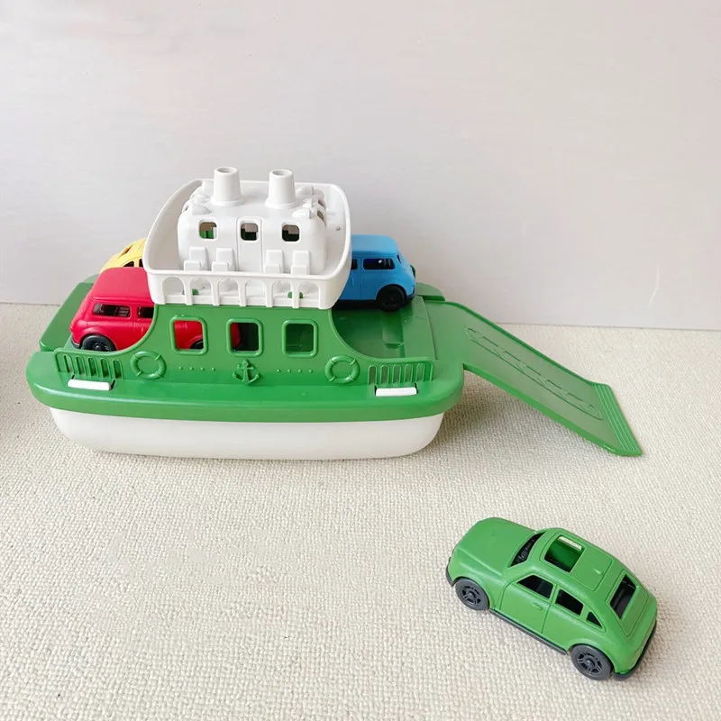 Ferry Boat with 4 Mini Car Bath Swimming Toys Kids Bath Toy Floating Vehicle Bathtub Bathroom Pool Beach Toy Set for Toddlers 2