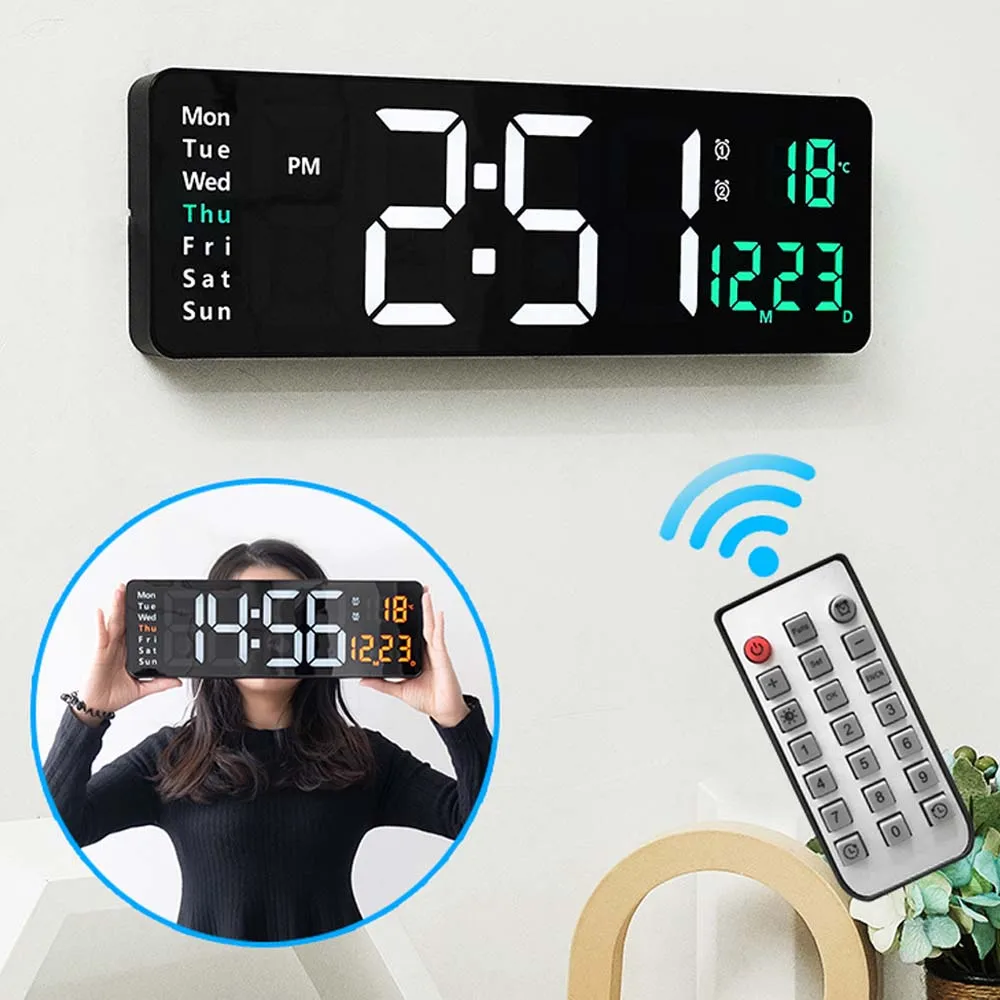 

Digital Clocks 16 Inch Large Screen Function Display Simple Living Room Wall Clock LED Wall Clock Watch Decoration For Home