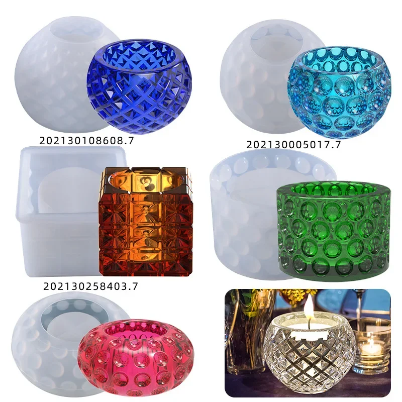DIY Crystal Epoxy Silicone Mold Handmade Candle Pot Mould Flowerpot Mould Dot Storage Box Pen Holder Jewelry Making