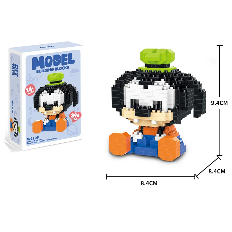 Building Blocks Disney Animation Mickey Minnie Tang Puppy Cartoon Model Miniature Action Doll Children's Toys