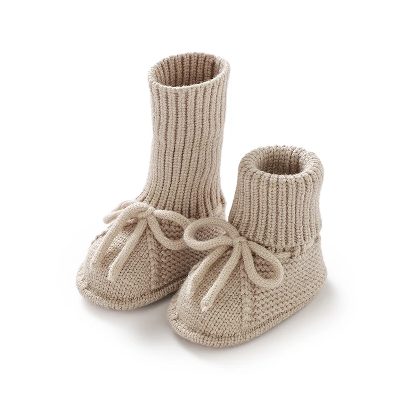 Fashion Infant Baby Boy Socks Shoes Pure Color Anti Slip Knit Newborn Girls Floor First Walkers Casual Outdoor Children Booties 2