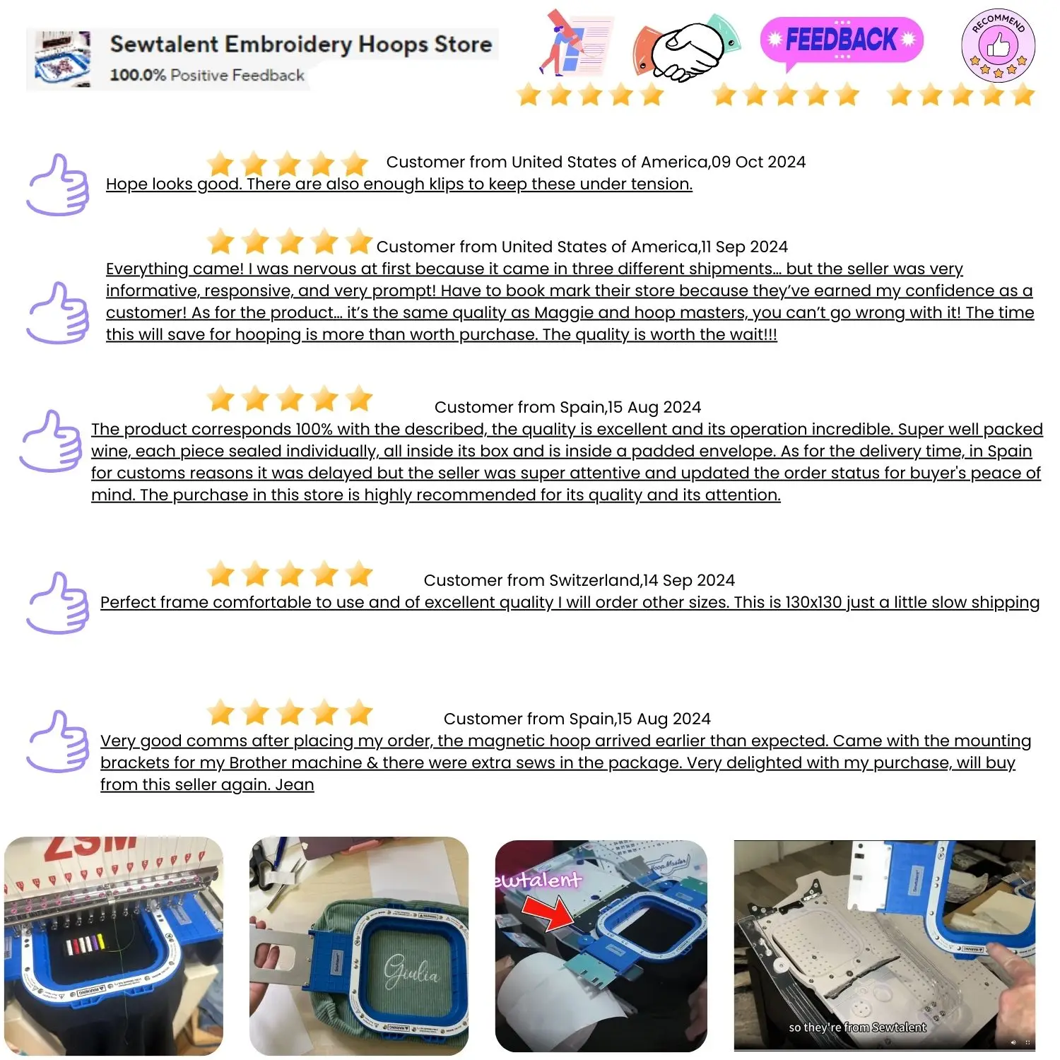 mahi様 リクエスト 2点 まとめ商品 Embroidery Hoops for Happy Japan Embroidery Machine HCD2