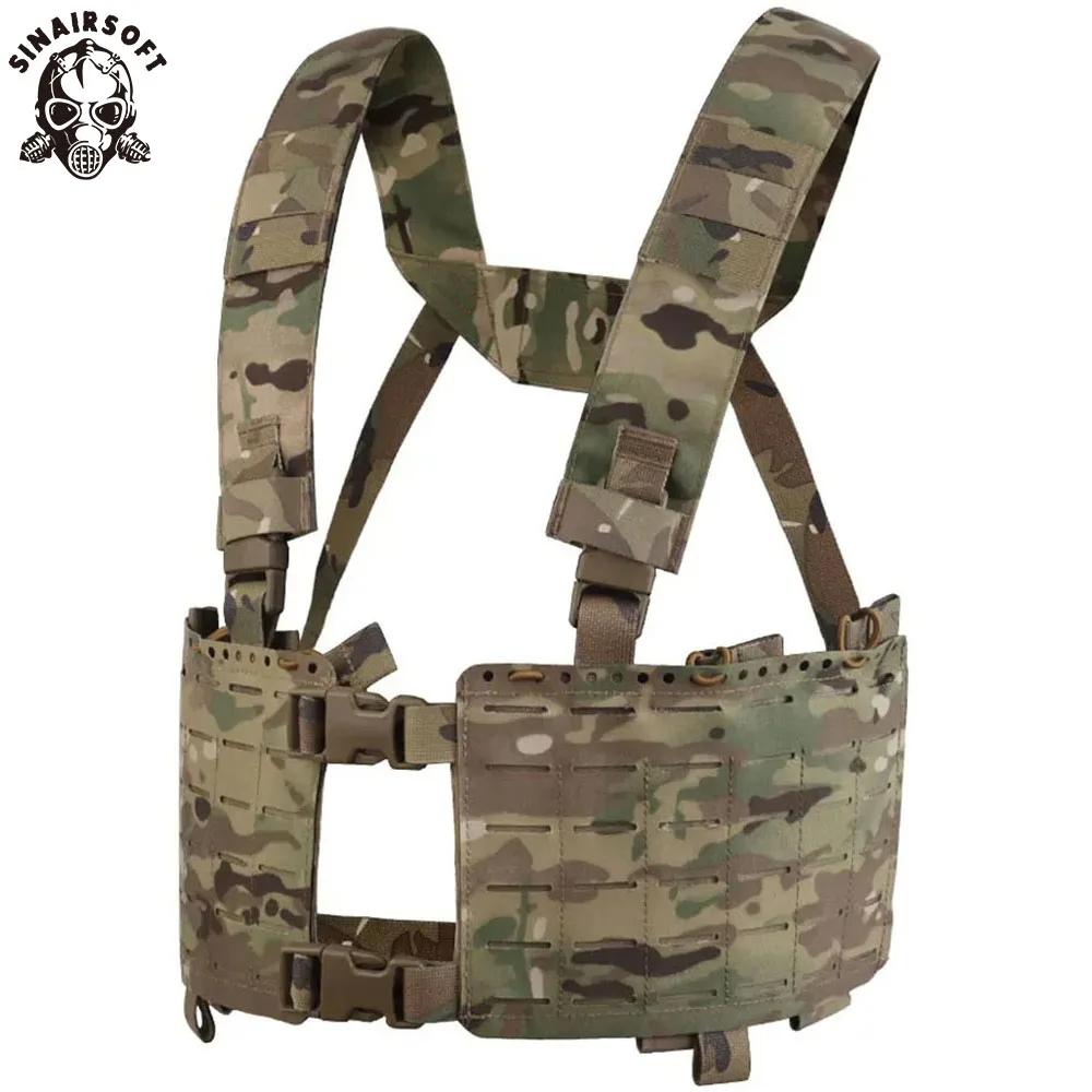 

Tactical Alpha Chest Rig 34 Split Chassis H-harness Laser Cut MOLLE 556 762 Pistol Rifle Magazine Pouch Hunting Airsoft SS Style