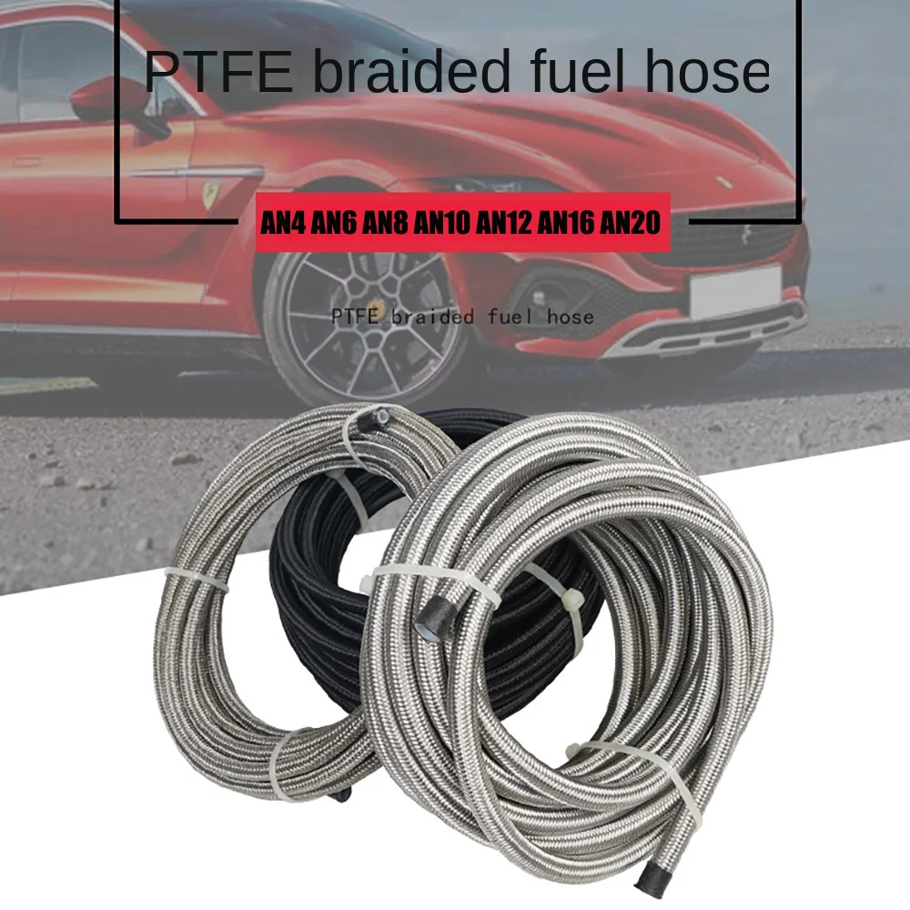 Universal Trançado Combustível Mangueira Óleo e Gás Refrigerador Linha Tubo de Nylon Interno de Ptfe An4 An6 An8 An10 An12 An16 An20 Aço Inoxidável
