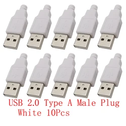 Premium USB Connectors Set: Versatile Assembly Adapter Kit for DIY Soldering and Repair (White USB Male)