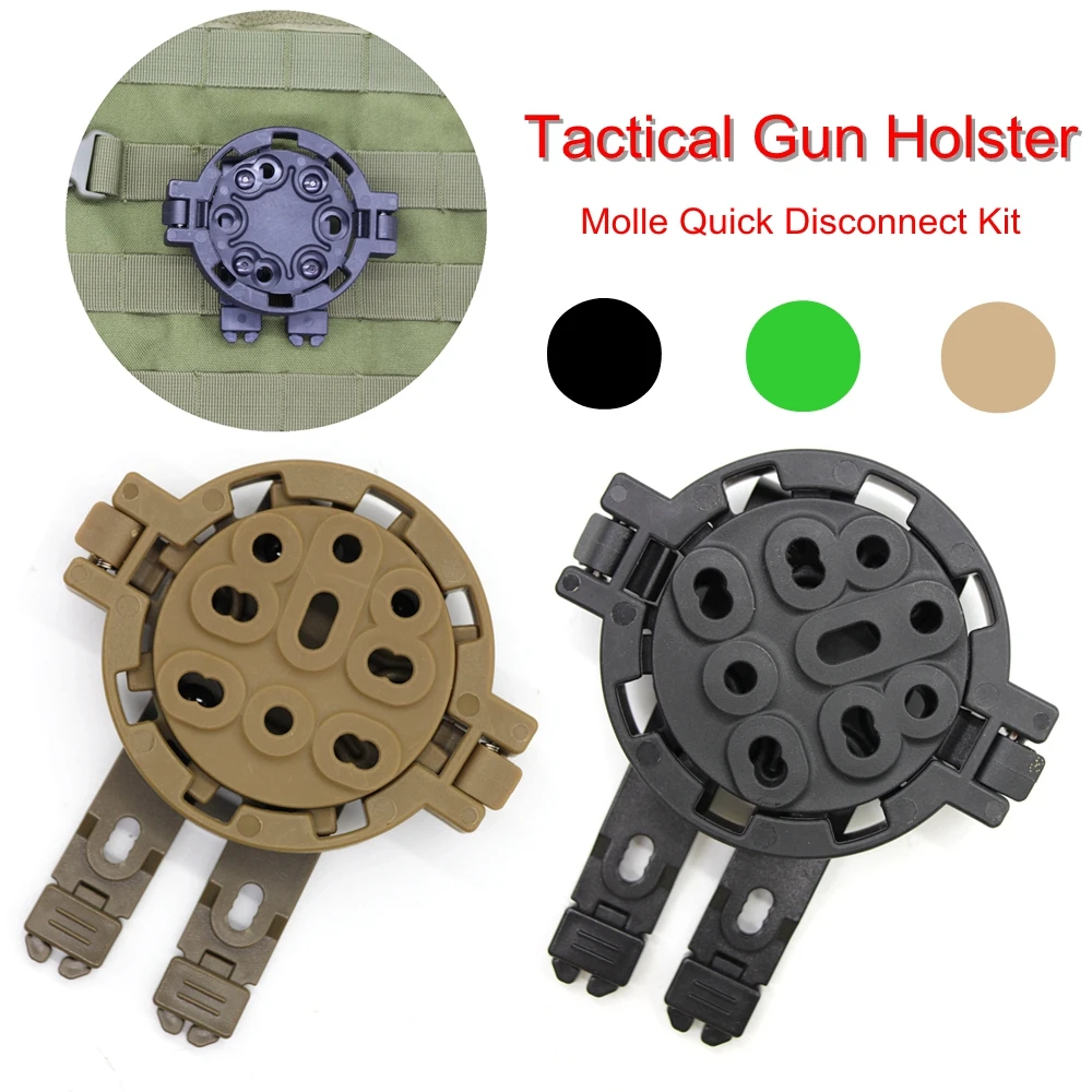 Gun Holster Molle Quick Disconnect Kit Hunting Pistol Holster Adapter 360 Degree Angles Platform Adapter for Glock 17 19 22 23 3