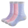 YUEDGE Women's Colorful  Moisture Wicking Anti Sweat Sport Crew Socks Cushion Combed Cotton Trekking Hiking Socks(3 Pairs/Pack)