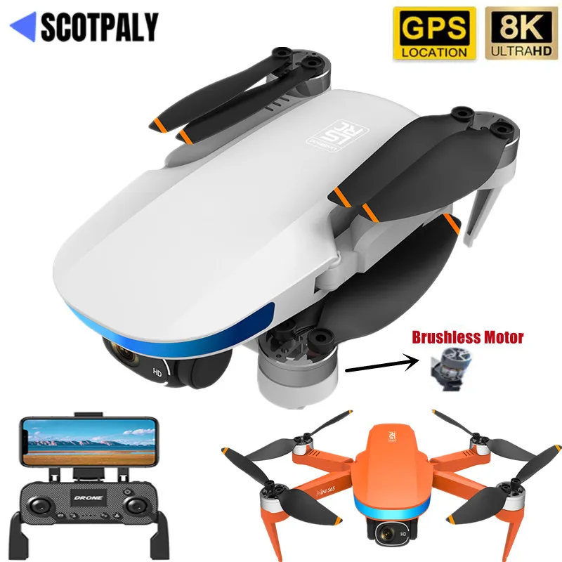 Лучший профессиональный Дрон S6S с GPS 8K RC ESC двойной камерой HD Wi-Fi FPV 4CH 6-осевой