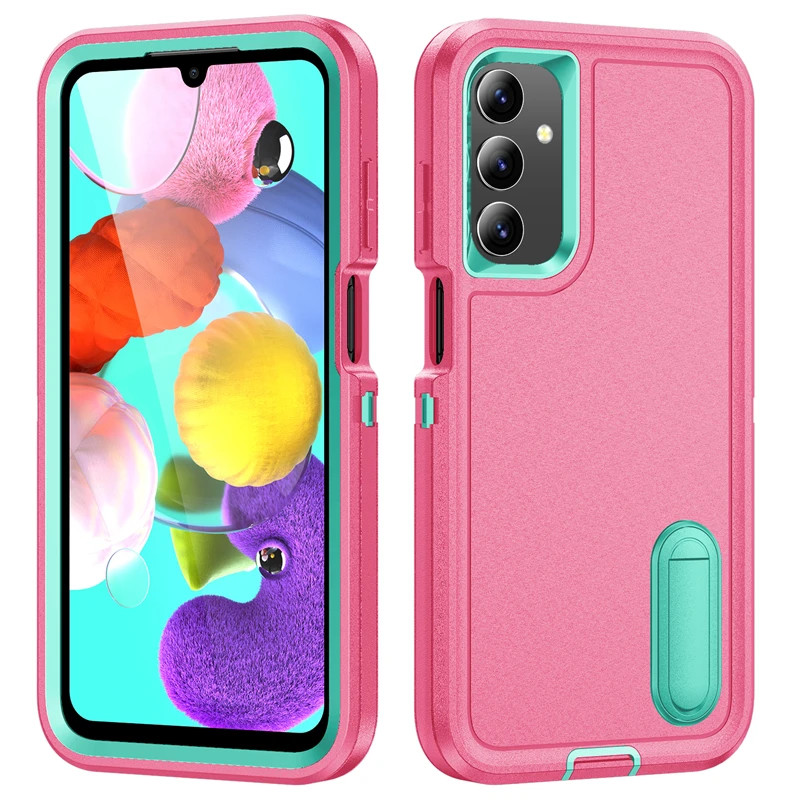 Heavy Armor Shockproof Phone Case with Hard Plastic Frame and Soft TPU Back Cover