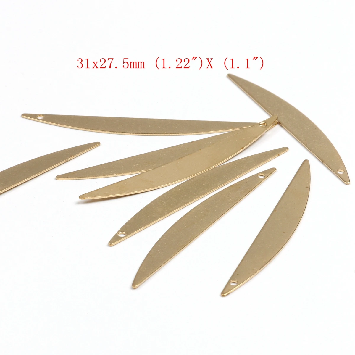 Gehämmerte Messing-Charms, mondförmiger Verbinder, Zubehör für DIY-Ohrringe, Halskette, Armband, DIY-Herstellung, Schmuckzubehör – Detail 3