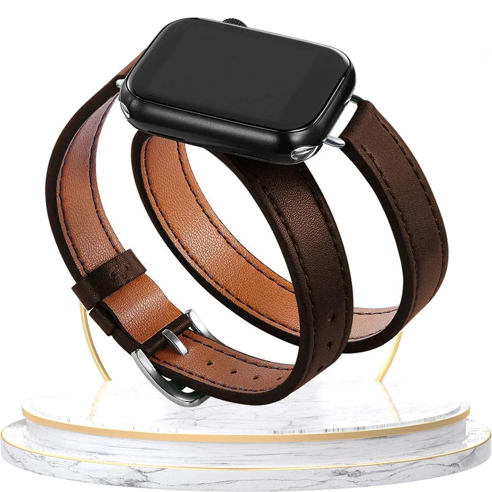 Double Tour Leather Strap Fashion Band