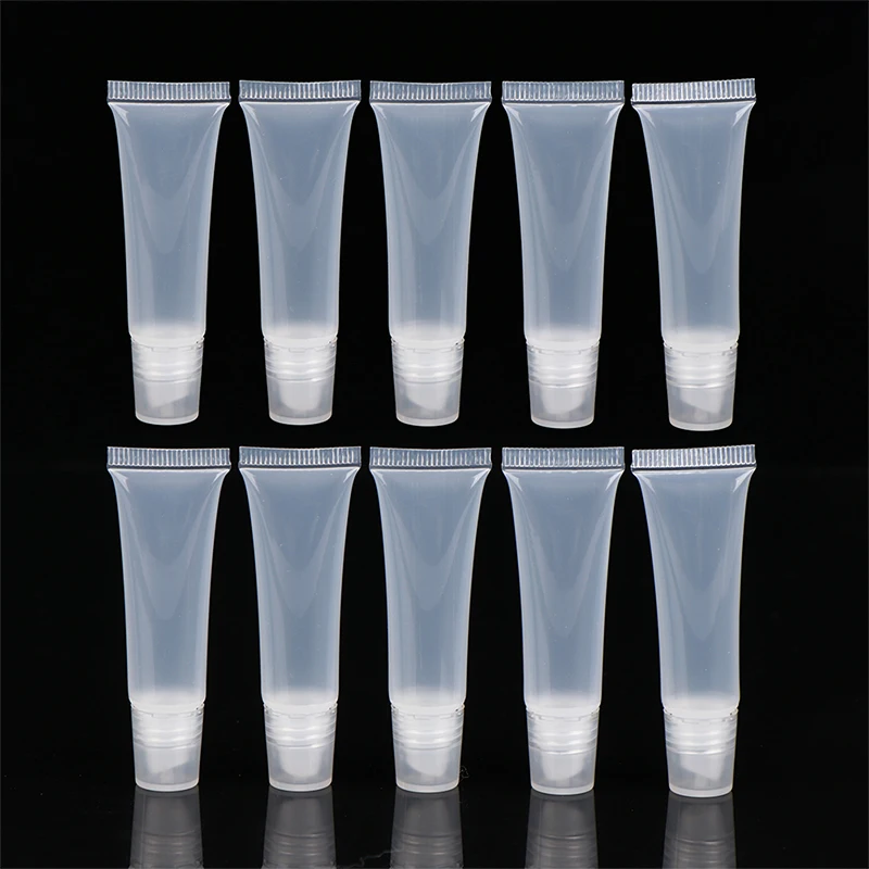 5/10Pcs 5ml Travel Portable Empty Lip Gloss Tubes Lipstick Tube Lip Balm Soft Tube Makeup Squeeze Clear Container Bottle