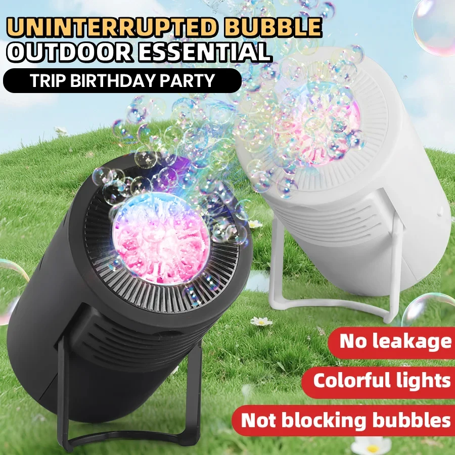 Eletric Bubbles Machine Handheld with Light Automatic Bubble Soap Blowing Toy Children Indoor Outdoor Wedding Party Props Game