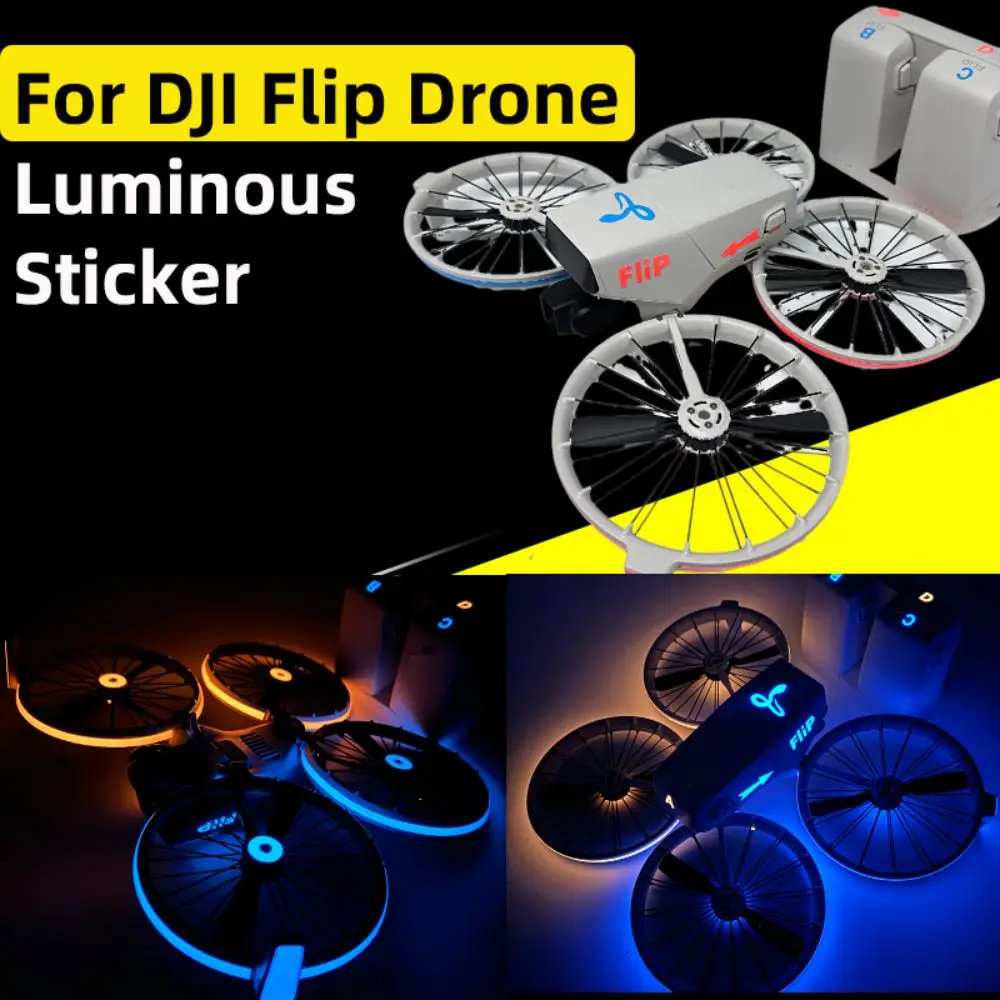 Anti-Scratch Drone Luminous Stickers Waterproof Night Drone Warning Color Change Sticker Colorful Removable for DJI Flip