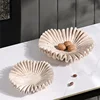 Marble Ruffle Bowl for Kitchen Counter and Living Room Travertine Scallop Bowl for Fruit Jewelry Decorative Tray for Home Decor 1